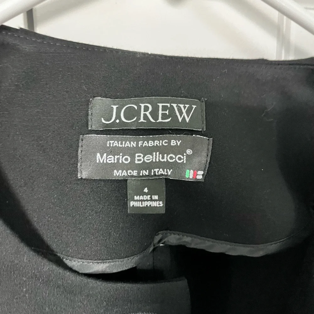 Elegant J. Crew Mario Bellucci timeless black suit luxury fabric jacket